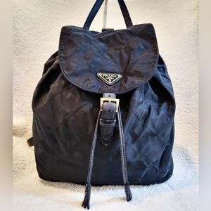 PRADA Vintage Tessuto Impuntu Quilted Black Nylon Backpack